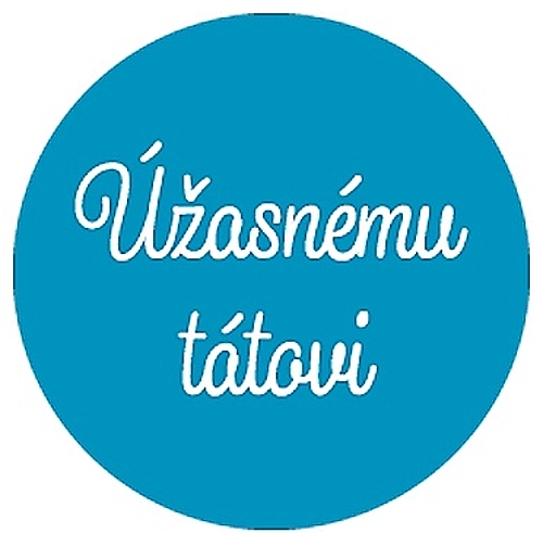 Samolepka na d�rek s textem  ڞasn�mu t�tovi - modr� -10 cm