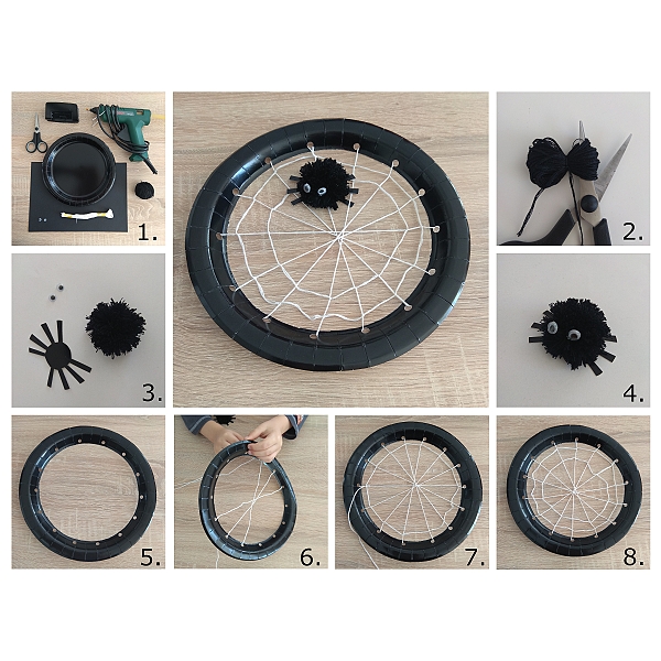 V�roba z pap�rov�ch tal��k� - DIY - pavu�ina