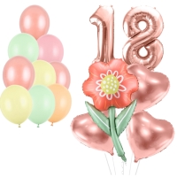 Party set k 18 narozenin�m s bal�nkovou kytic�
