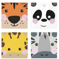 Ubrousky pap�rov� Zv��tka ze ZOO mix 33 x 33 cm 20 cm