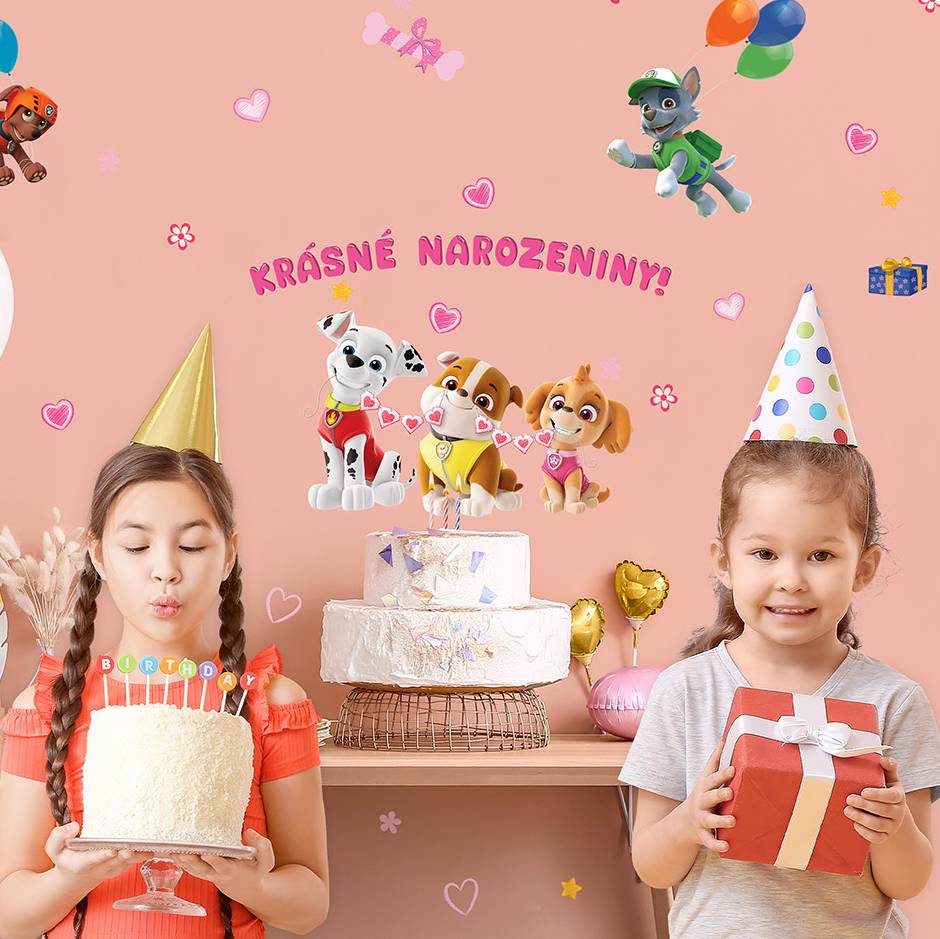 N�lepky na fotoze� Paw Patrol Skye Kr�sn� narozeniny 45x65 cm