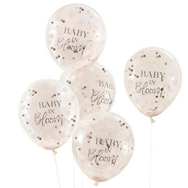 BALONKY latexov� transparentn� s konfetami Rose Gold 