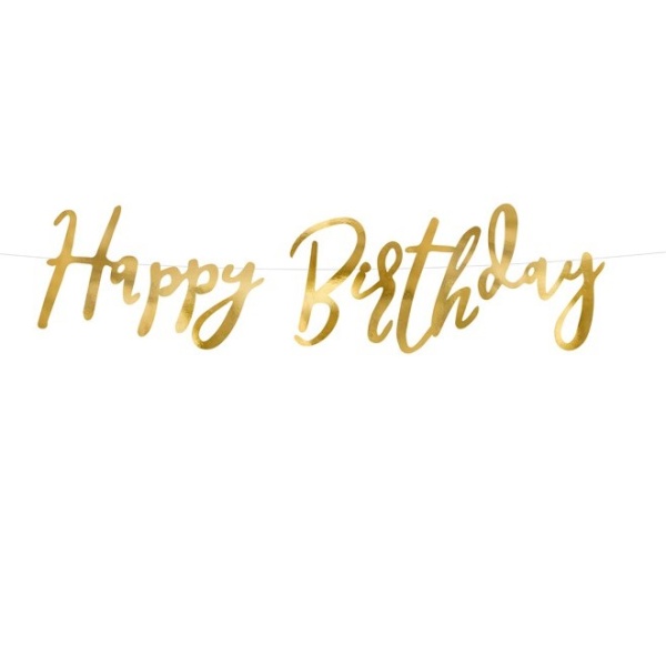 BANNER Happy Birthday zlat� 16,5x62cm