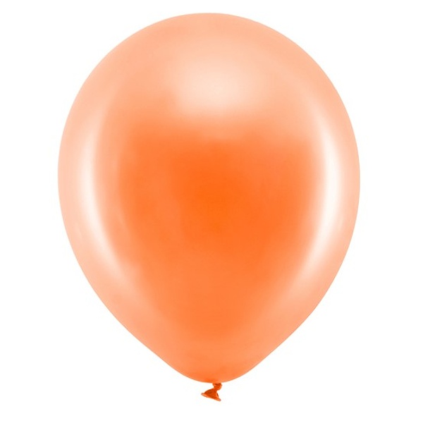 Balonky Rainbow 30cm metalizovan�, oran�ov� (1 bal. / 10 ks)