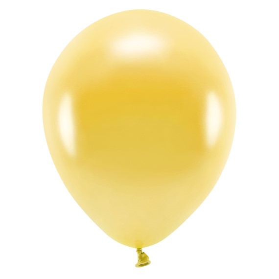 Eco balonky 26cm metalick�, sv�tl� zlat� (1 bal. / 10 ks)