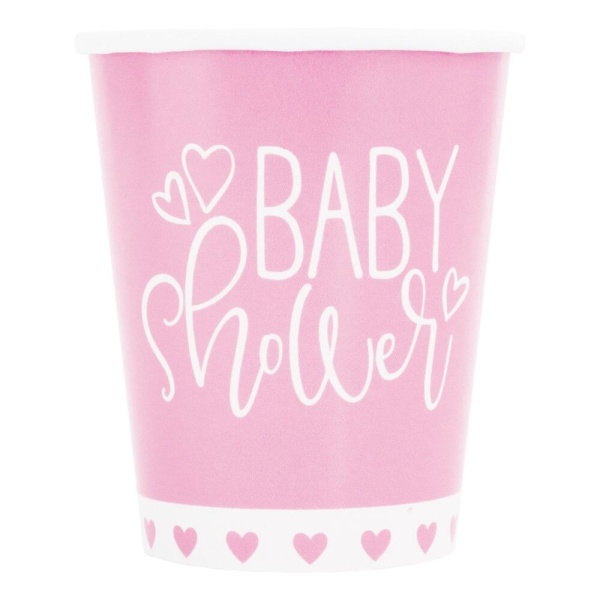 Kel�mky pap�rov� Baby Shower r��ov� 266 ml 8 ks