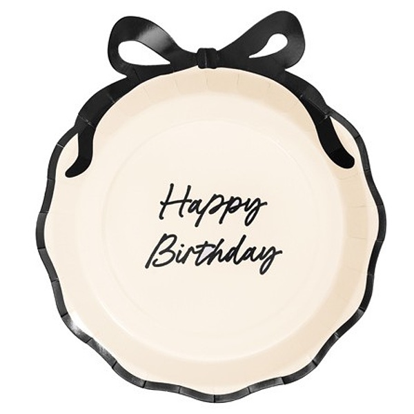 Pap�rov� tal��ky Happy Birthday s ma�li�kou 24 cm 6 ks