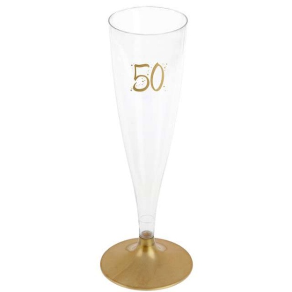 �ampusky plastov� 50. narozeniny zlat� 14 cl 6 ks