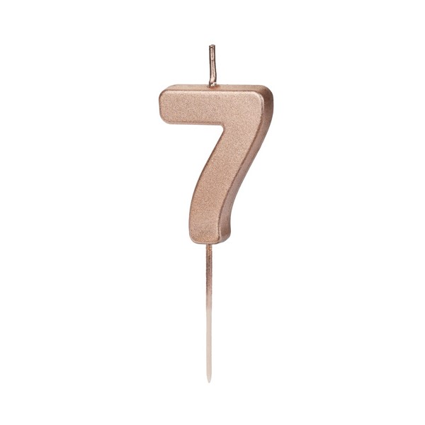 Sv��ka dortov� ��slo 7 r��ov� zlato 4,5 cm