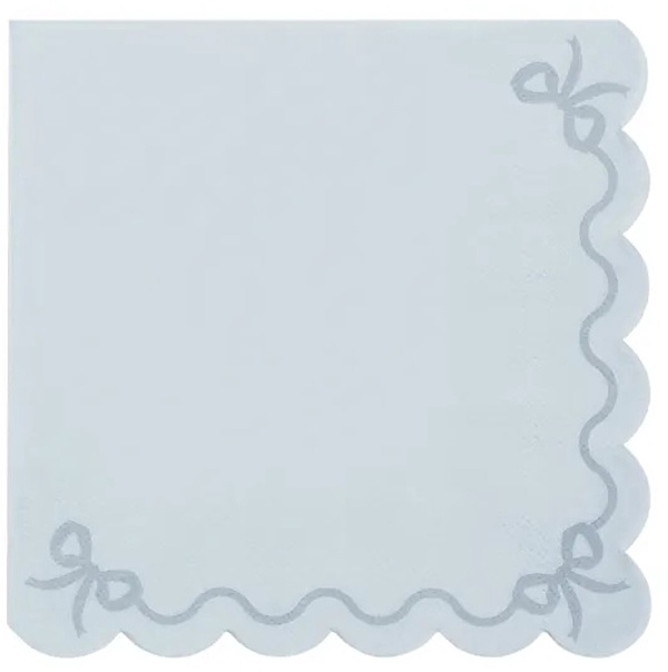 Ubrousky pap�rov� s vol�nky mlhav� modr� 33x33 cm 20 ks