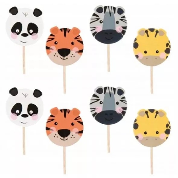 Z�pichy na dorty a cupcakes Zv���tka ze ZOO 9,5 cm 8 ks