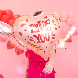 Bal�nek f�liov� Srdce b�ov� se ��pem  I Love You 69x54 cm