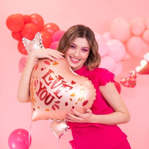 Bal�nek f�liov� Srdce b�ov� se ��pem  I Love You 69x54 cm