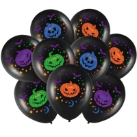Bal�nky latexov� Halloween D�n� �ern� 30 cm 9 ks