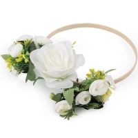 Dekorace svatebn� Kruh s kv�ty kr�mov� 19,5 cm