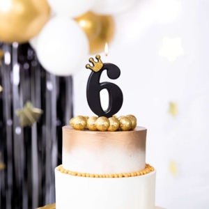 Sv��ka dortov� ��slice 6 �ern� s korunkou 8,8 cm