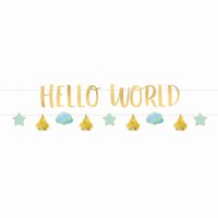 GIRLANDA s n�pisem Hello World a dopl�ky 176cm 2ks
