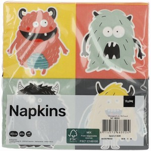 Ubrousky Monster 33x33cm 20 ks