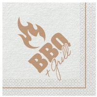 Ubrousky pap�rov� BBQ & Grill Party b�l� 33 x 33 cm 16 ks