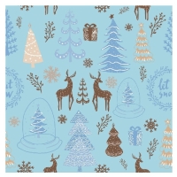 Ubrousky pap�rov� Hello Winter,modr�, 33 x 33 cm 20 ks