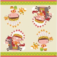 Ubrousky pap�rov� Indi�nsk� party 33 x 33 cm 20 ks