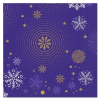 Ubrousky pap�rov� Navy Blue, sn�hov� vlo�ky, 33x33 cm 20 ks