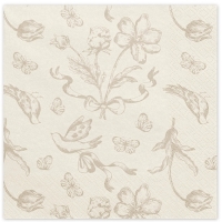 Ubrousky pap�rov� b�ov� s kytkami 33x33 cm 12 ks