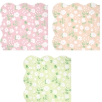 Ubrousky pap�rov� lu�n� kv�t� mix barev 24 x 24 cm 12 ks