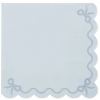 Ubrousky pap�rov� s vol�nky mlhav� modr� 33x33 cm 20 ks