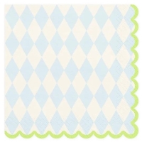 Ubrousky pap�rov� s vroubkovan�m okrajem zeleno-modr� 33 x 33 cm 20 ks
