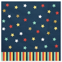 Ubrousky pap�rov� tmav� modr� s hv�zdami 33 x 33 cm 12 ks