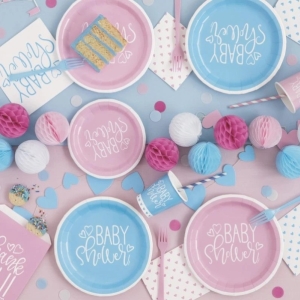 Ubrus plastov� Baby Shower r��ov� 137 x 213 cm