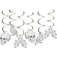 Z�v�sn� dekorace Halloween (lebka, vr�na, netop�r) 6 ks