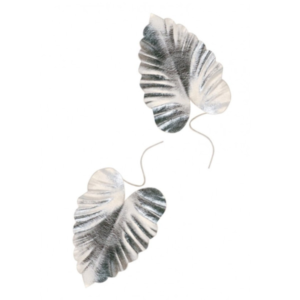 L�STE�KY dekora�n� metalick� st��brn� 4,3x6,5cm 6ks