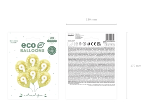 Balonky Eco 33 cm, ��slo "9", sv�tl� zlat� (1 bal. / 6 ks)